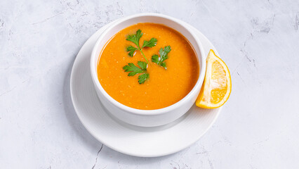Lentil soup bowl