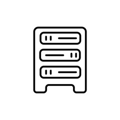 Data center outline icons, minimalist vector illustration ,simple transparent graphic element .Isolated on white background