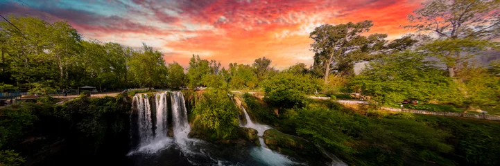 Tuinposter Spectacular nature view of Antalya Düden waterfall © Samet