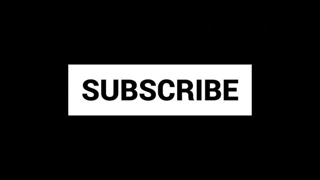 Subscribe title animation for youtube, social media. Alpha channel.