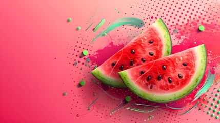 Vibrant Delight: Multilayered Watermelon Slice in Summer
