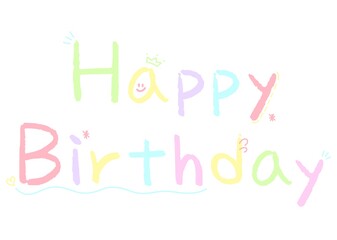 Happy Birthday Lettering Text