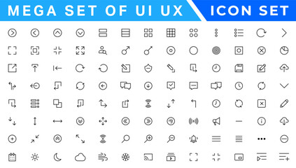 Mega set of ui ux icon set, user interface iconset collection
