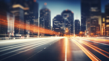 Fototapeta na wymiar Night traffic in the city - blurred motion