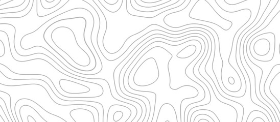 Abstract topography wavy line map background. vector illustration. topography map on land vector terrain Illustration. Black on white contours vector topography stylized height of the lines.	