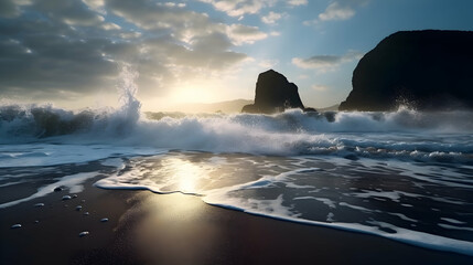 Coastal tide time-lapse,
