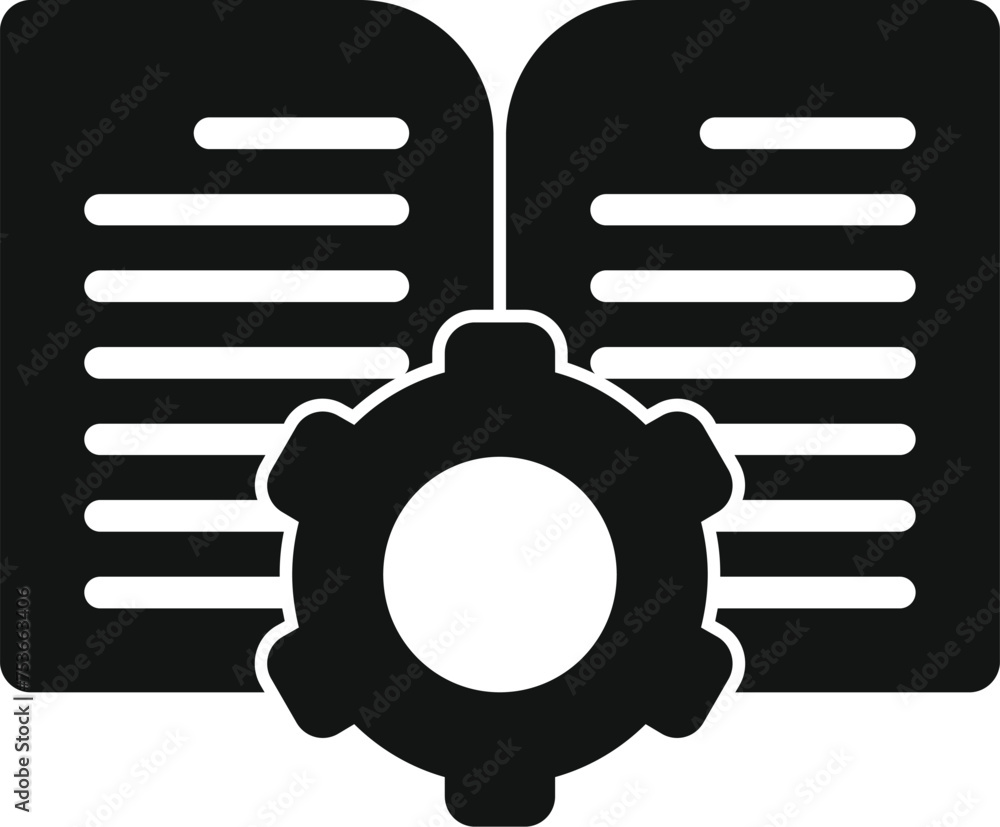Aufkleber gear book touch icon simple vector. overview technical. battery mobile sim