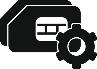 Sim tech mobile icon simple vector. Overview online. Random size access