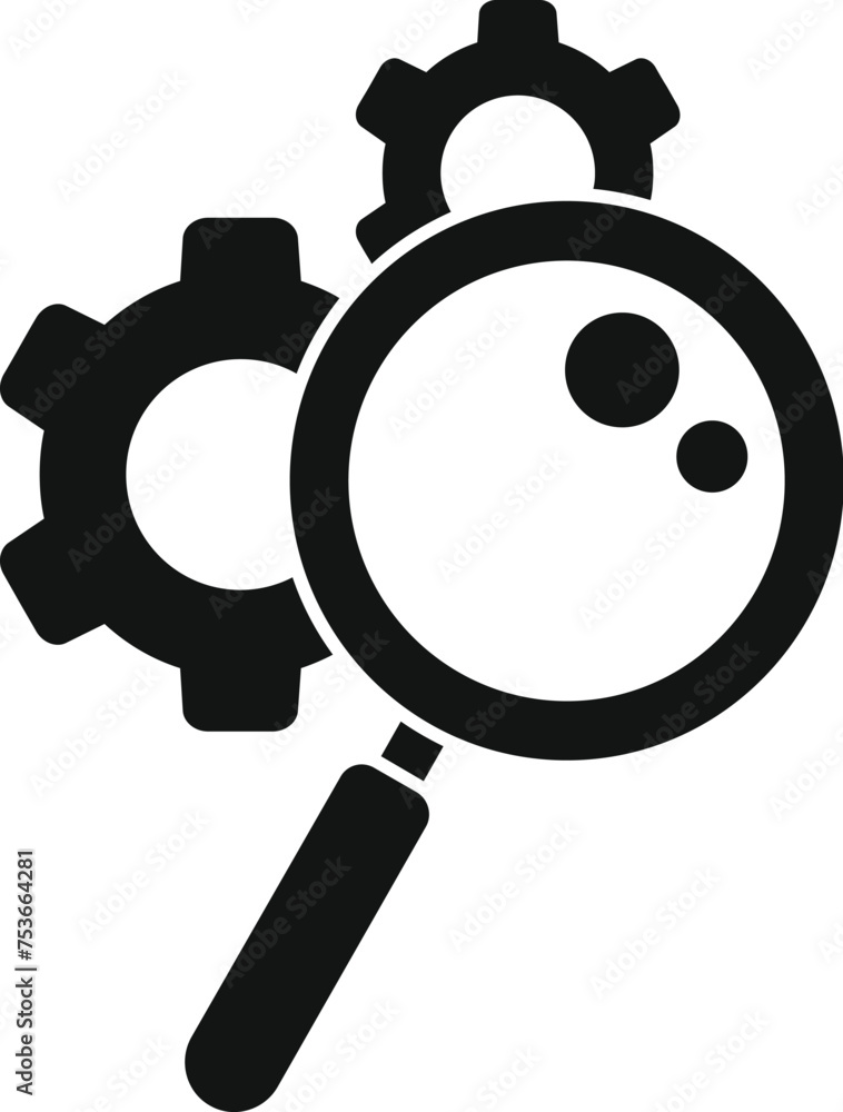 Aufkleber cog system search icon simple vector. phone specification. cooperation machine