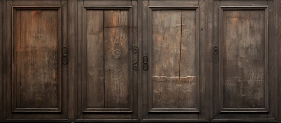 Vintage aged door panel in dark gray and brown color