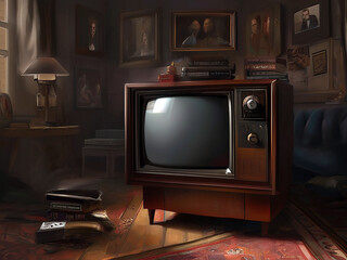 vintage/old tv set