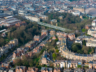 Aerial shot of Scarborough, South Bay North Yorkshire