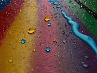 water drops on red background