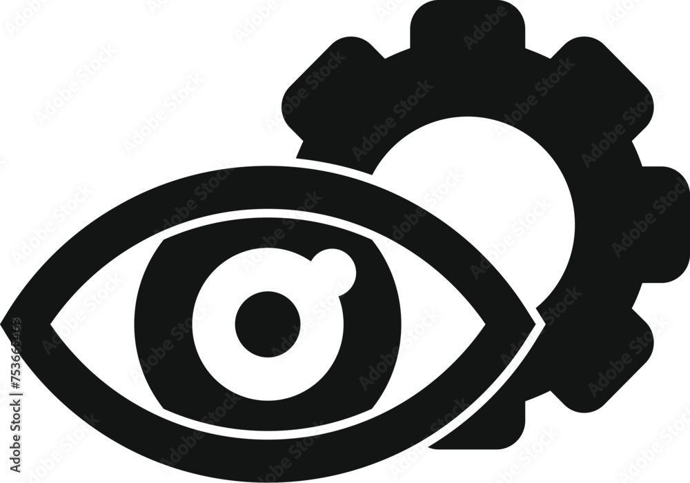 Aufkleber eye care cog icon simple vector. random access. capacity camera module