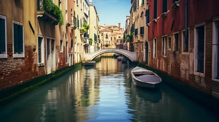 Foto op Canvas Serene canals winding through the historic streets of Venice, Italy, © Visual Aurora