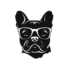 Vector silhouette of a boxer dog on a white background.