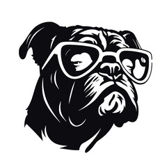 boxer dog  silhouette