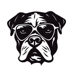 boxer dog  silhouette