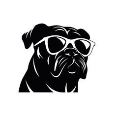 boxer dog  silhouette