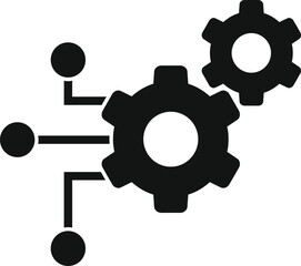 Twin storage module icon simple vector. Ram cog tech. Boost data