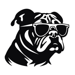 boxer dog  silhouette