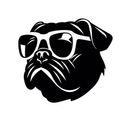 boxer dog  silhouette