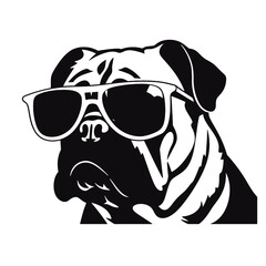 boxer dog  silhouette