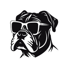 boxer dog  silhouette