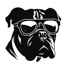 boxer dog  silhouette