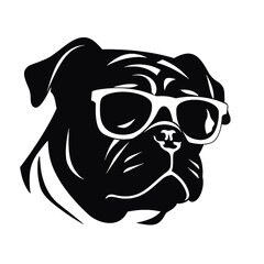 boxer dog  silhouette