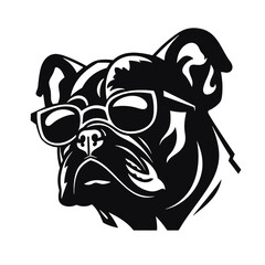 silhouette portrait of a bulldog 