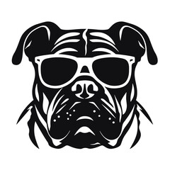 silhouette portrait of a bulldog 