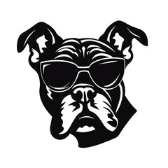 silhouette portrait of a bulldog 