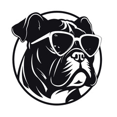 silhouette portrait of a bulldog 