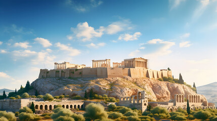 The historical charm of the Acropolis in Athens, Greece,