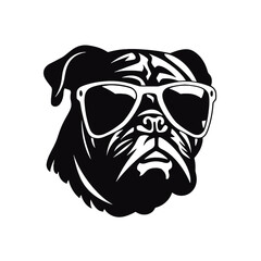 silhouette portrait of a bulldog 