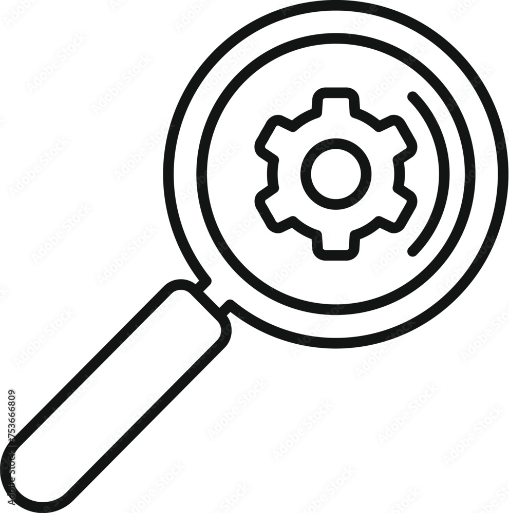 Aufkleber search gear cog icon outline vector. sim battery. source random access