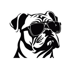 silhouette portrait of a bulldog 