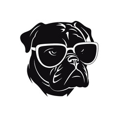 bulldog head flat illustration