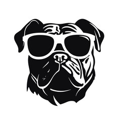 bulldog head flat illustration