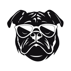 bulldog head flat illustration