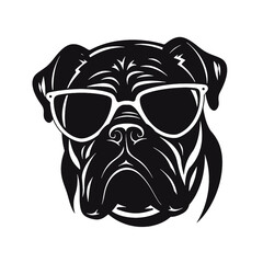 bulldog head flat illustration
