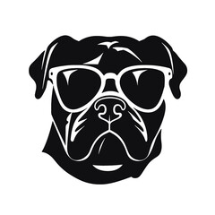 bulldog head flat illustration