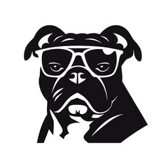 bulldog head flat illustration