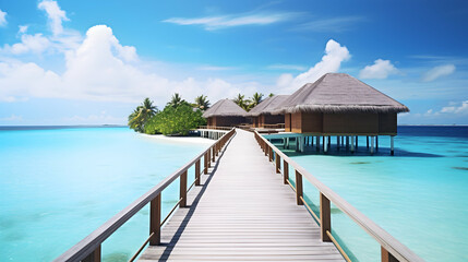 The tranquil beaches of the Maldives, featuring crystal-clear waters,