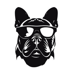 bulldog head flat illustration