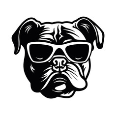 bulldog head flat illustration
