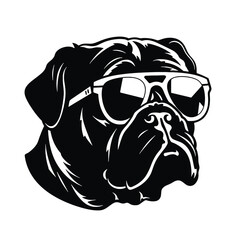 bulldog head flat illustration