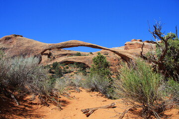 Une arche dans le Parc National des Arches dans l'Utah aux Etats-Unis
