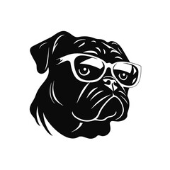 bulldog head flat illustration